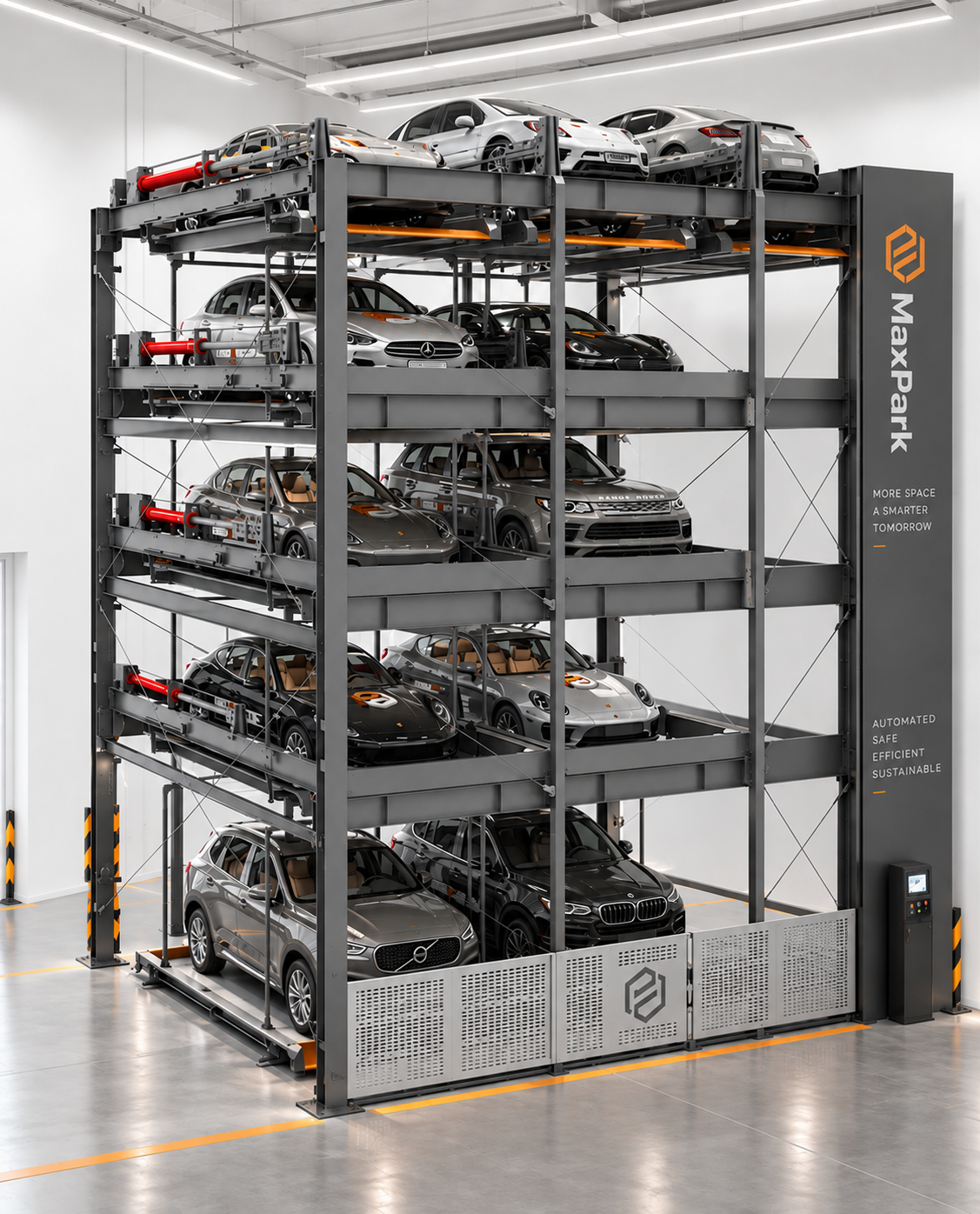Concept visualization of a vertical parking system